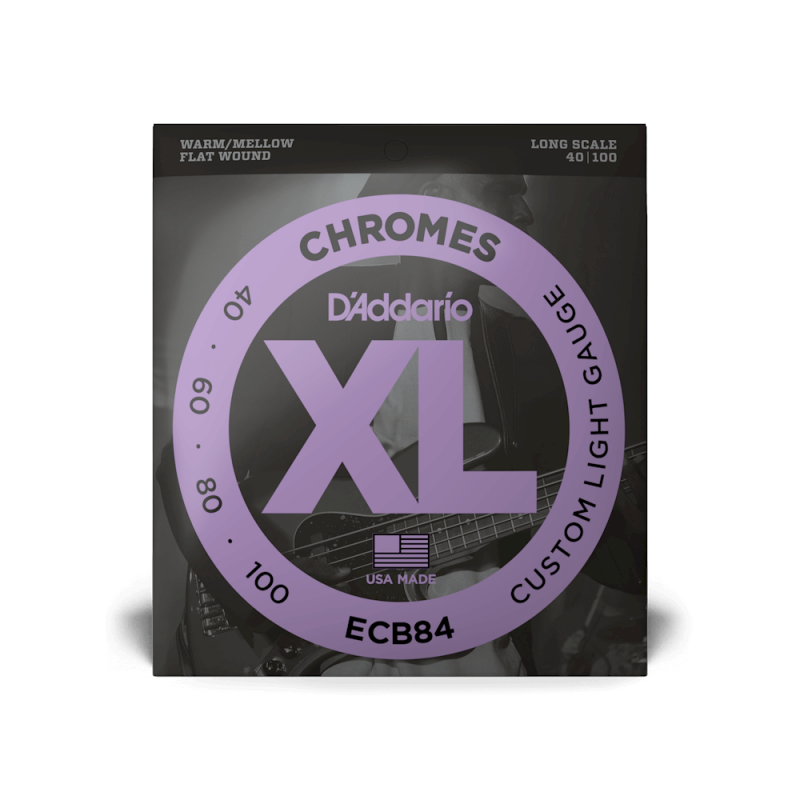 Набор струн D'ADDARIO ECB84 XL CHROMES BASS CUSTOM LIGHT (40-100)